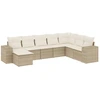 Image de vidaXL Ensemble de jardin canapé 8 pièces avec coussins Beige Poly Rattan