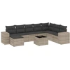 Image de vidaXL Ensemble de salon de jardin 9 pièces avec coussins gris clair Poly rotin