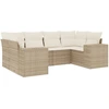 Image de vidaXL Ensemble de salon de jardin 6 pièces avec coussins Beige Poly Rattan