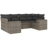 Image de vidaXL Ensemble de salon de jardin 6 pièces avec coussins Gris Poly rotin