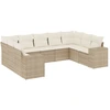 Image de vidaXL Ensemble de salon de jardin 9 pièces avec coussins beige Poly rotin
