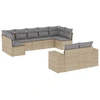 Image de vidaXL Ensemble de salon de jardin 9 pièces avec coussins beige Poly rotin