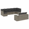 Image de vidaXL Ensemble de salon de jardin 9 pièces avec coussins Gris Poly rotin