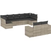 Image de vidaXL Ensemble de salon de jardin 9 pièces avec coussins gris clair Poly rotin
