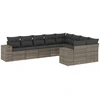 Image de vidaXL Ensemble de salon de jardin 9 pièces avec coussins Gris Poly rotin