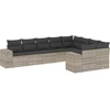 Image de vidaXL Ensemble de salon de jardin 9 pièces avec coussins gris clair Poly rotin