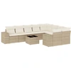 Image de vidaXL Ensemble de salon de jardin 10 pièces avec coussins Beige Poly Rattan