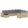 Image de vidaXL Ensemble de salon de jardin 10 pièces avec coussins Beige Poly Rattan