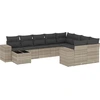 Image de vidaXL Ensemble de 10 canapés de jardin avec coussins gris clair Poly rotin