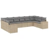 Image de vidaXL Ensemble de salon de jardin 10 pièces avec coussins Beige Poly Rattan