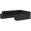 Image de vidaXL Ensemble de 10 canapés de jardin avec coussins noir poly rotin