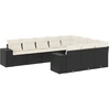Image de vidaXL Ensemble de 10 canapés de jardin avec coussins noir poly rotin