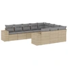 Image de vidaXL Ensemble de salon de jardin 10 pièces avec coussins Beige Poly Rattan
