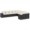 Image de vidaXL Ensemble de 10 canapés de jardin avec coussins noir poly rotin