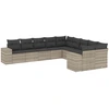 Image de vidaXL Ensemble de 10 canapés de jardin avec coussins gris clair Poly rotin
