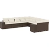 Image de vidaXL Ensemble de salon de jardin 10 pièces avec coussins Marron Poly Rattan