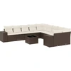 Image de vidaXL Ensemble de salon de jardin 11 pièces avec coussins Marron Poly rotin