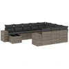 Image de vidaXL Ensemble de salon de jardin 11 pièces avec coussins Gris Poly rotin