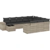 Image de vidaXL Ensemble de salon de jardin 11 pièces avec coussins gris clair Poly rotin