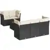 Image de vidaXL Ensemble de salon de jardin 6 pièces avec coussins noir poly rotin