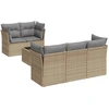 Image de vidaXL Ensemble de salon de jardin 6 pièces avec coussins Beige Poly Rattan