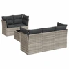 Image de vidaXL Ensemble de salon de jardin 6 pièces avec coussins gris clair Poly rotin