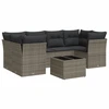 Image de vidaXL Ensemble de salon de jardin 7 pièces avec coussins Gris Poly rotin