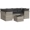 Image de vidaXL Ensemble de salon de jardin 7 pièces avec coussins gris clair Poly rotin