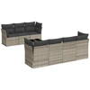 Image de vidaXL Ensemble de jardin canapé 8 pièces avec coussins gris clair Poly rotin