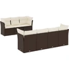 Image de vidaXL Ensemble de jardin canapé 8 pièces avec coussins Marron Poly rotin