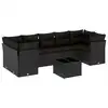 Image de vidaXL Ensemble de jardin canapé 8 pièces avec coussins noir poly rotin