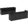 Image de vidaXL Ensemble de salon de jardin 9 pièces avec coussins noir poly rotin