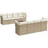 Image de vidaXL Ensemble de salon de jardin 9 pièces avec coussins beige Poly rotin
