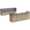 Image de vidaXL Ensemble de salon de jardin 9 pièces avec coussins beige Poly rotin