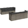 Image de vidaXL Ensemble de salon de jardin 9 pièces avec coussins Gris Poly rotin