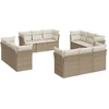 Image de vidaXL Ensemble de 12 canapés de jardin avec coussins Beige Poly Rattan