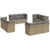 Image de vidaXL Ensemble de 12 canapés de jardin avec coussins Beige Poly Rattan