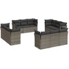 Image de vidaXL Ensemble de salon de jardin 12 pièces avec coussins Gris Poly rotin