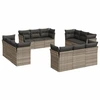 Image de vidaXL Ensemble de 12 canapés de jardin avec coussins gris clair Poly rotin