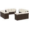 Image de vidaXL Ensemble de salon de jardin 12 pièces avec coussins Marron Poly rotin