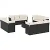 Image de vidaXL Ensemble de 13 canapés de jardin avec coussins noir poly rotin