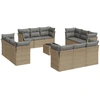 Image de vidaXL Ensemble de 13 canapés de jardin avec coussins Beige Poly Rattan