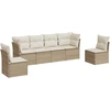 Image de vidaXL Ensemble de salon de jardin 6 pièces avec coussins Beige Poly Rattan