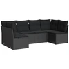 Image de vidaXL Ensemble de salon de jardin 6 pièces avec coussins noir poly rotin