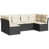 Image de vidaXL Ensemble de salon de jardin 6 pièces avec coussins noir poly rotin