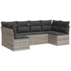 Image de vidaXL Ensemble de salon de jardin 6 pièces avec coussins gris clair Poly rotin