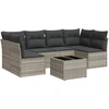Image de vidaXL Ensemble de salon de jardin 7 pièces avec coussins gris clair Poly rotin