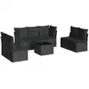 Image de vidaXL Ensemble de jardin canapé 8 pièces avec coussins noir poly rotin