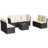 Image de vidaXL Ensemble de jardin canapé 8 pièces avec coussins noir poly rotin