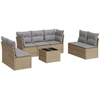Image de vidaXL Ensemble de jardin canapé 8 pièces avec coussins Beige Poly Rattan